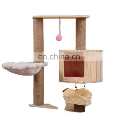 Short Plush High Quality Middle Size Dark Grey Cat Trees Cat Condominium