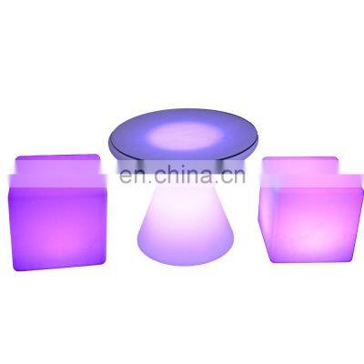 changing color light plastic bar stool cube led chair home decor lighting led chair