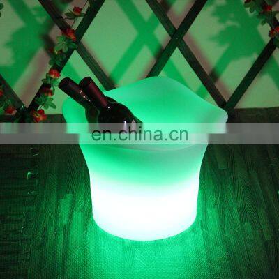 Wholesale customized different color led KTV/ Nightclub Party rechargeable luxury plastic Modern Home LED Glowing LED Ice Bucket