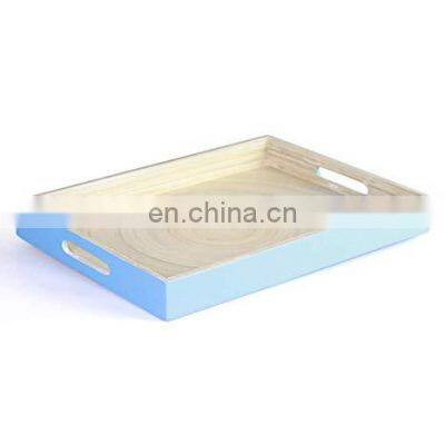 Natural Rectangle Spun Bamboo Serving Tray Supplier Storage Tray Coffee Tray Wholesale In Bulk