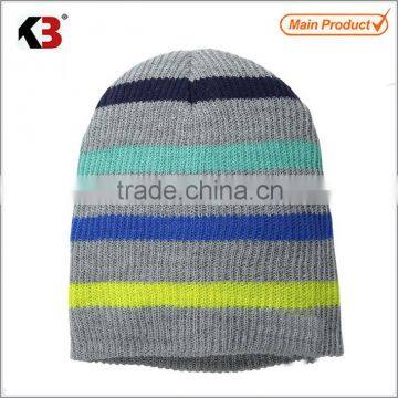 2016 Promotional Pom Pom Cuff Stripe Long Beanie