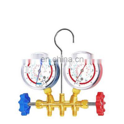 CT-536 D Brass Manifold Gauge Set HVAC Refrigeration System Auto Air Conditioner AC Charging R134A R22 R12 Gauge Manifold photo-2