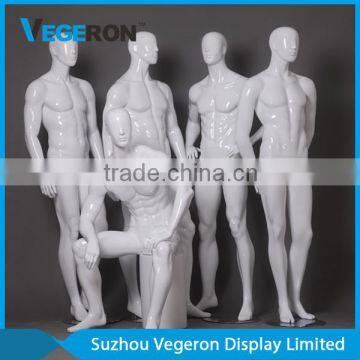 Glossy White Sitting Male Mannequin photo-4