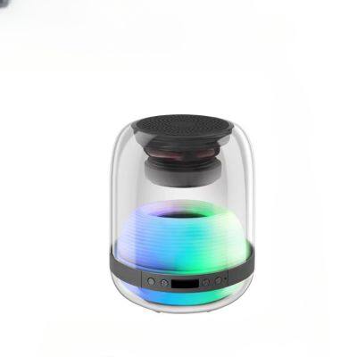 Desktop RGB Dazzling Light Portable Subwoofer Colorful LED Lamp Transparent Shell Mini Blue Tooth BT RGB Speaker