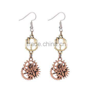 2016 New Arrival Wheel Gear Vintage Dangle Earrings Steampunk Woman Earring photo-3