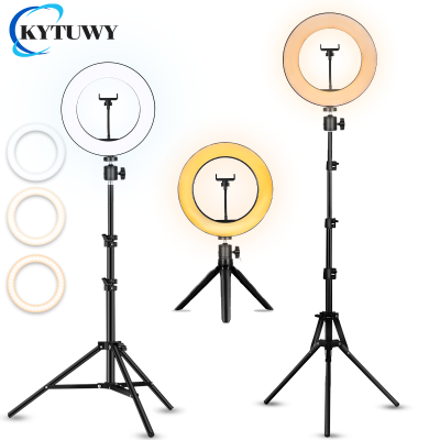 Phone fashion circle with tripod stand ring lamp for makeup photography flash ring fill light 10 selfie led 10 inch ring light