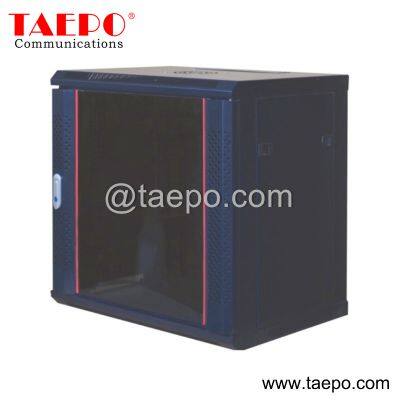 19 inch 12U network server racks Wall mounted data cabinet glass door with curved meshed door panel from China Manufacturer TAEPO