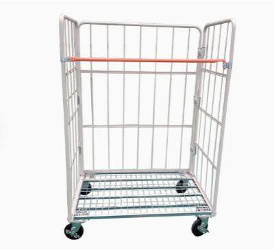 Scale Heavy Duty Rolling Wire Mesh Storage Cage for Cargo Collecting Milk Trolley photo-4