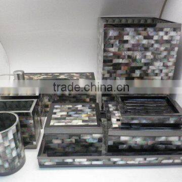 High end quality best selling special newest designed Black MOP inlay Bath Set from Vietnam