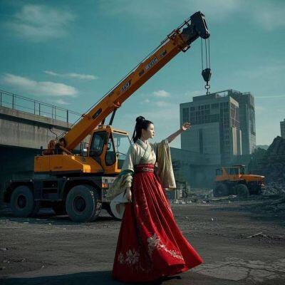 Haililu Crane Rental, 3-ton Forklift Rental, Truck-mounted Crane Arranged Proximally and Available on Call