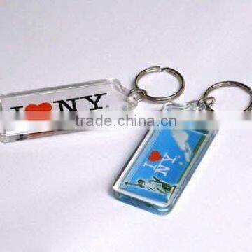 Clear Plastic Key Ring Tag