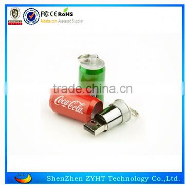 portable slim metal usb stick cola can 4g/8g usb disk