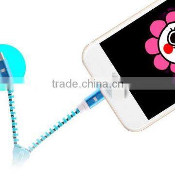 30CM 2 in 1 USB Multi Connector Cable Colorful Zipper USB Short Cable For All Smart Phones