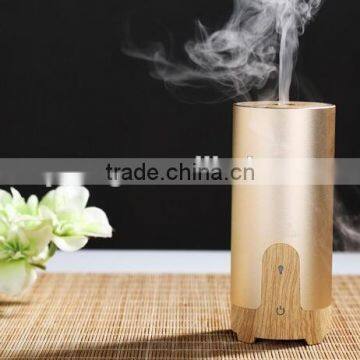 Car Charger Mini Ultrasonic Essential Oil Aroma Diffuser Aluminium Alloy Wood Grain Aromatherapy USB Humidifier With US Plug