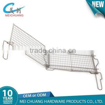 Stainless steel wire mesh barbecue/BBQ grill rack with handle