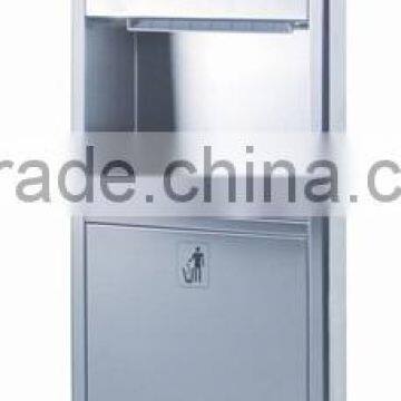 stainless steel recessed automatic cut paper roll dispenser , waste bin D-7281T