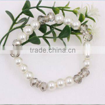 2014 Popular Fashion Women Pearl Bracelet With Crystal Beads