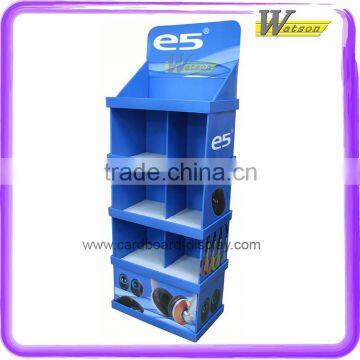 stereo equipment shop hot sale cardboard display stand with grid for earphone