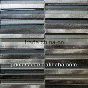 15x198x8mm Aluminum Mosaic Tile And Glass Mosaic Tile