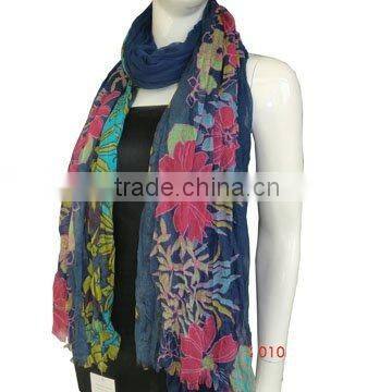 voile scarf with floral pattern