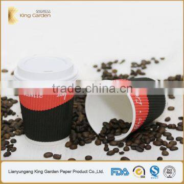 Groove Layer Black and Red Customer Logo Printing Cups photo-3
