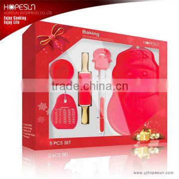 Best sell food grade 5pcs silicone baking set