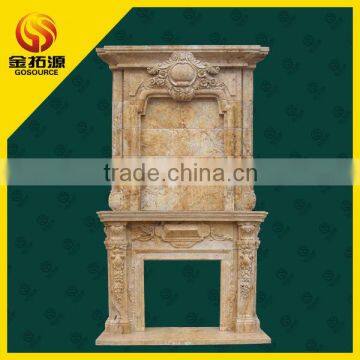 hot sell beige marble fireplace