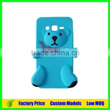 Lovely bear blu Silicone 3d phone case mobile cover for Iphone SE cell phone case back cover