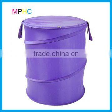 Promotional Folding Fabric Polyester Dirty Laundry Bags with handle and zipper