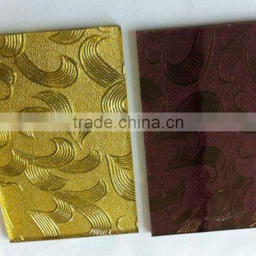 5mm decorative glass / off-line reflective may flowr pattern glass