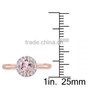 Sterling Silver Morganite and Diamond Halo Earrings Ring and Neckalce Jewelry Set photo-3