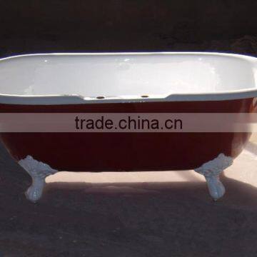 classical clawfoot bath with colored paint