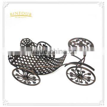 carriage shape metal flower pot planter stand