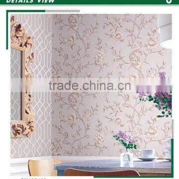 hot sale printed yarn wallpaper, american bold floral wall covering for home deco , decor wallcovering roll