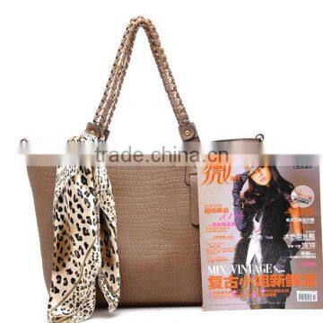 Trendy Italy Designer Women Handbag With Scarf Decorative photo-3