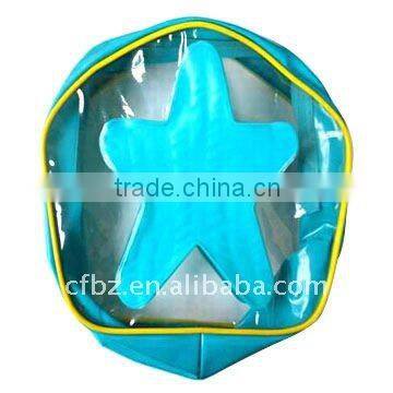 Blue pvc soft zipper bag