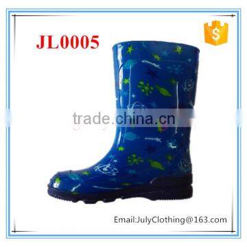 blue fish cartoon print rubber rain boots boys pvc rain boots