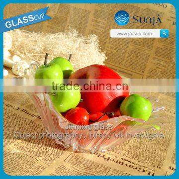 Bowl fruit glassware wholesale 2" thick plate glass fruit glass plate glass plate fruit glassware apples fruit cheap glass bowls