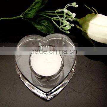 heart shape crystal tea light candle holder for wedding decoration