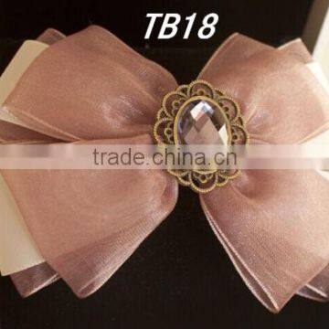 Chiffon Satin Ribbon Rhinestone Dance Ribbon Bows Hair Accessories Hair Clips