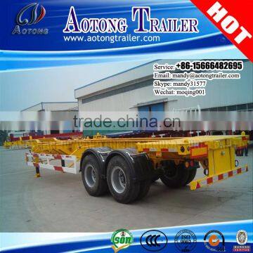 China manufacturer container transport skeleton semi truck trailer chassis for sale