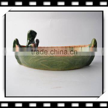 Personalized Ceramic Frog with Boat Shape