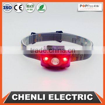 POPPAS T16B Headlamp 2 Red Smd LED +1W Power Led 3AAA Battery Operated Outdoor Waterproof Running Camping Walking Headlamp photo-3