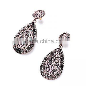 Simple Fashion Hot Sale Exquisite Elegant delicate pave earrings, rose copper earring, water drop earring