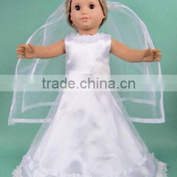 best selling beautiful handmade long bride white dress doll clothing and accessories