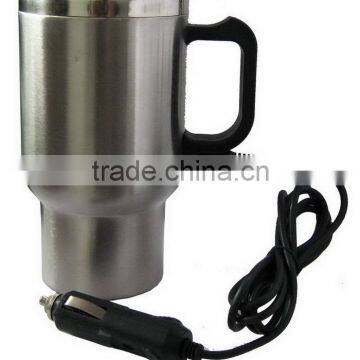 double wall stainless steel Auto vacuum cup, within car charger, 450ml capacity