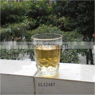 8 oz heavy engraved crystal clear glass tumbler