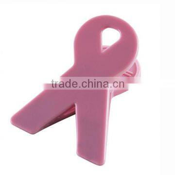 Plastic Awareness ribbon shape magnetic clip, Plastic power clip, Promotional magnetic power clip, PTMC026