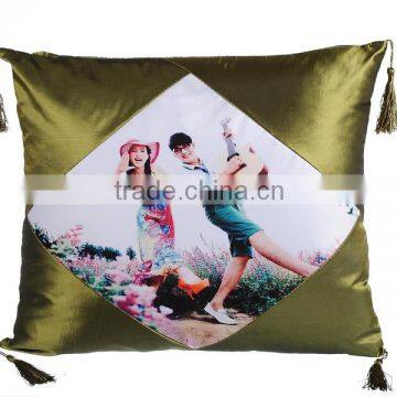 Custom sublimation printed pillow case in green color