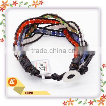 Handmade Braid Beads Bracelet One Wrap Brazilian Style Beads Leather Bracelets photo-3
